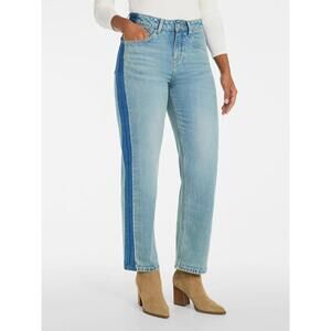 Time and Tru Women's Tuxedo Jeans | Relaxed Straight Leg | Size 10 Stretch